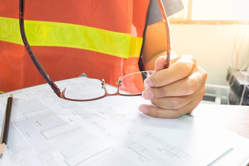 Plano técnico de ingeniería industrial